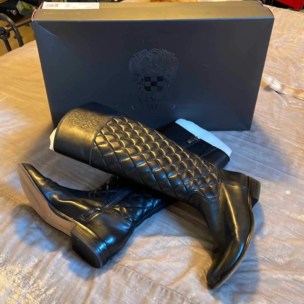 Vince Camuto Black Leather Boots SZ 7
